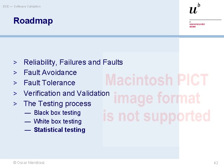 ESE — Software Validation Roadmap > Reliability, Failures and Faults > Fault Avoidance >