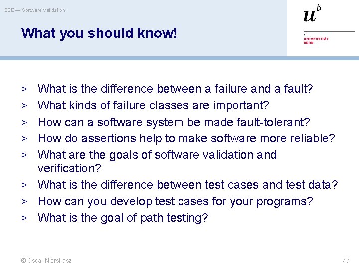 ESE — Software Validation What you should know! > What is the difference between