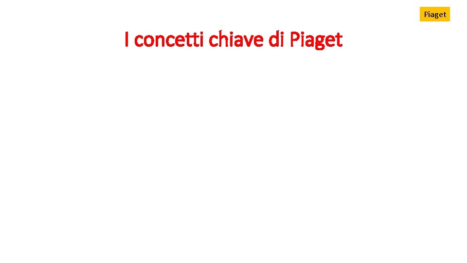 Piaget I concetti chiave di Piaget 