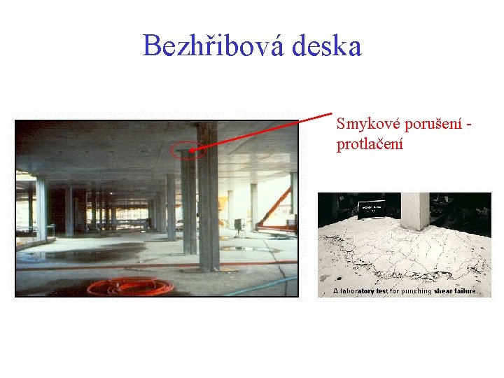 Bezhřibová deska Smykové porušení protlačení Bezhřibová deska Smykové porušení protlačení