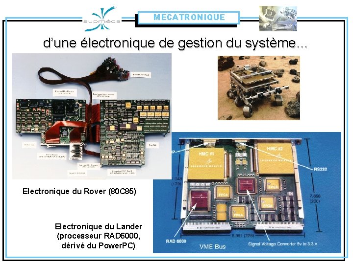 MECATRONIQUE d’une électronique de gestion du système… Electronique du Rover (80 C 85) Electronique