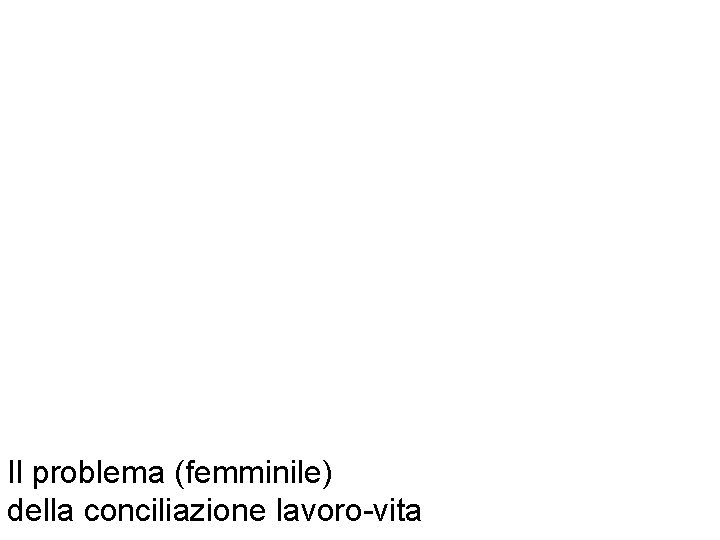 Il problema (femminile) della conciliazione lavoro-vita 