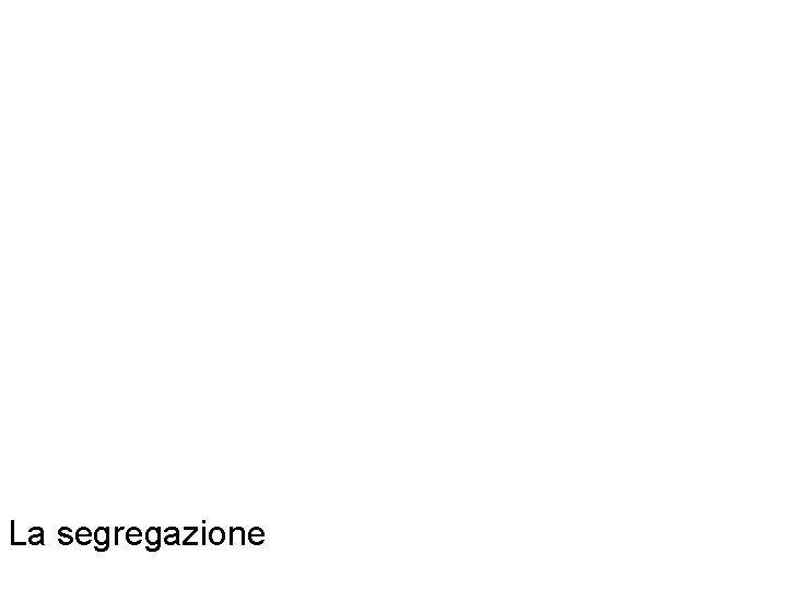 La segregazione 