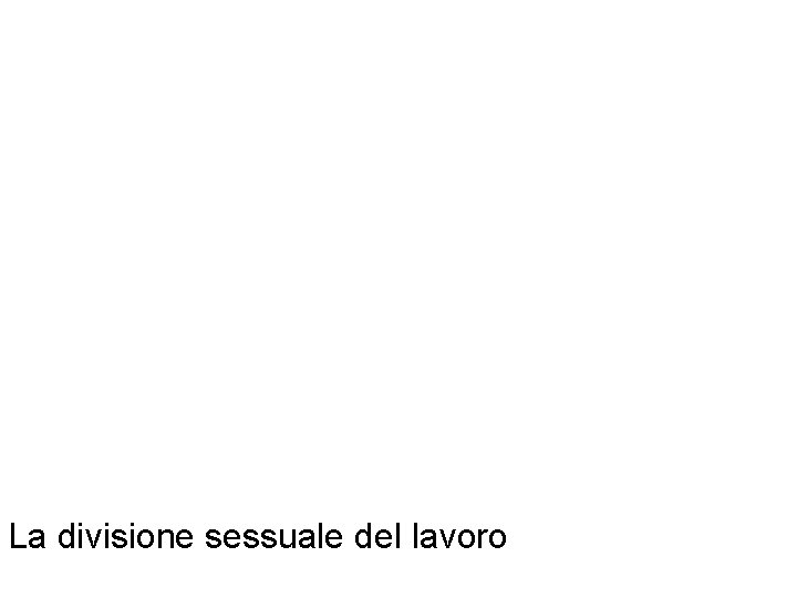 La divisione sessuale del lavoro 