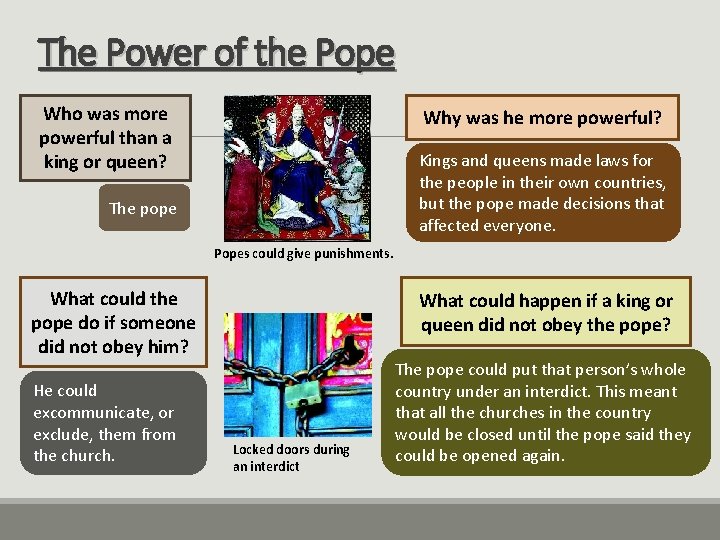 The Power of the Pope Who was more powerful than a king or queen?
