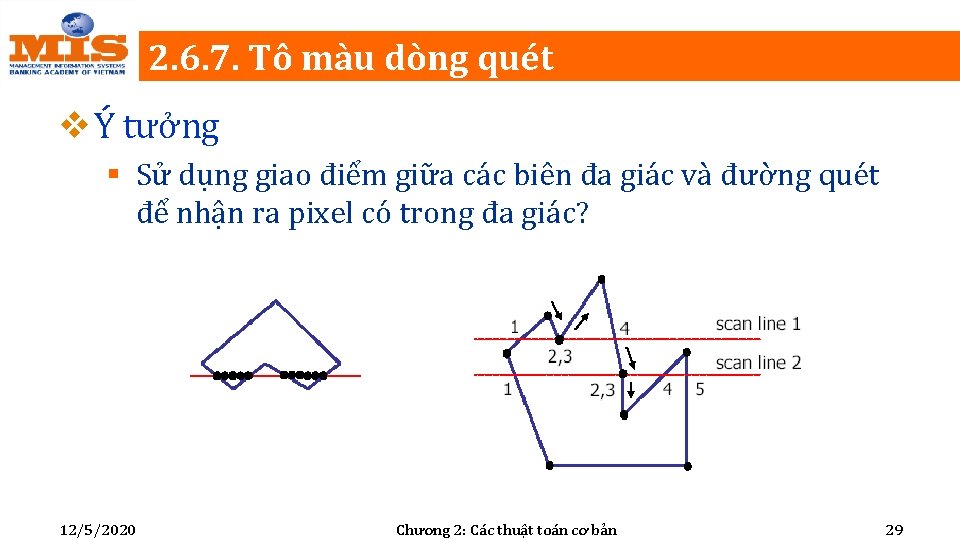 2. 6. 7. Tô màu dòng quét v Ý tưởng § Sử dụng giao