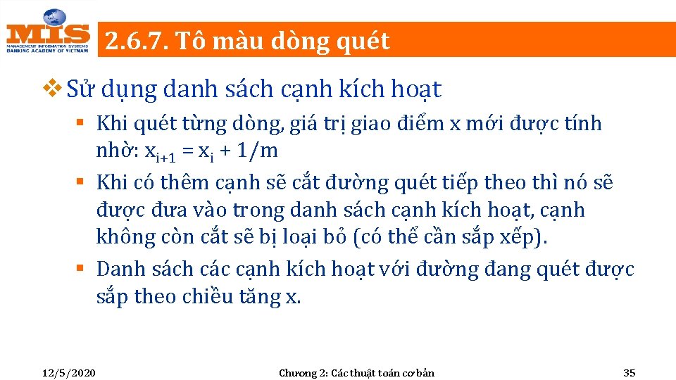 2. 6. 7. Tô màu dòng quét v Sử dụng danh sách cạnh kích