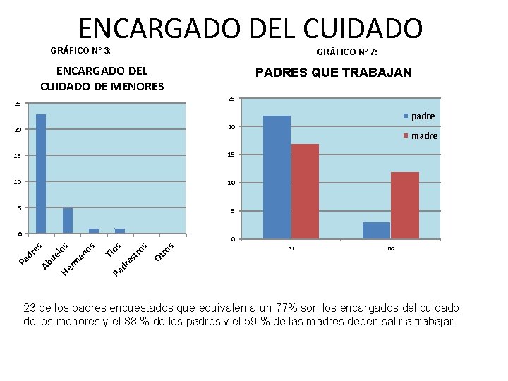 ENCARGADO DEL CUIDADO GRÁFICO N° 3: GRÁFICO N° 7: ENCARGADO DEL CUIDADO DE MENORES