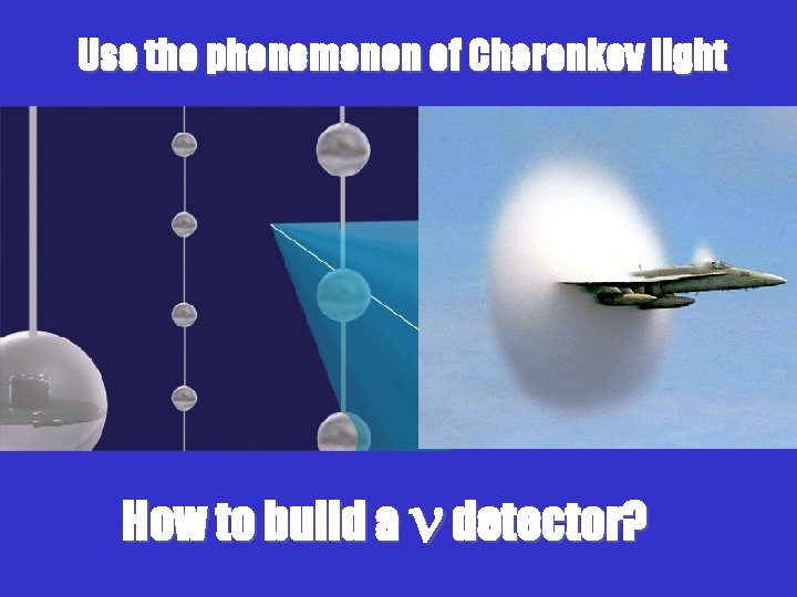 Use the phenomenon of Cherenkov light How to build a n detector? 