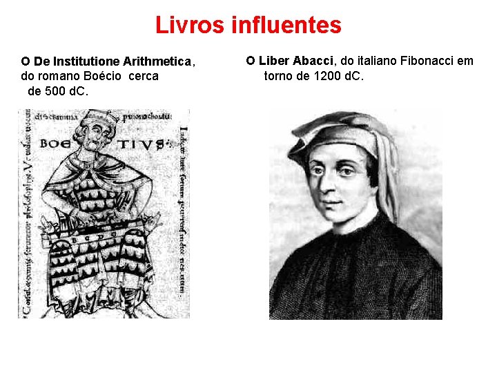 Livros influentes O De Institutione Arithmetica, do romano Boécio cerca de 500 d. C.