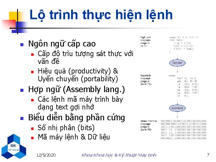 Lộ trình thực hiện lệnh n Ngôn ngữ cấp cao n n n Hợp