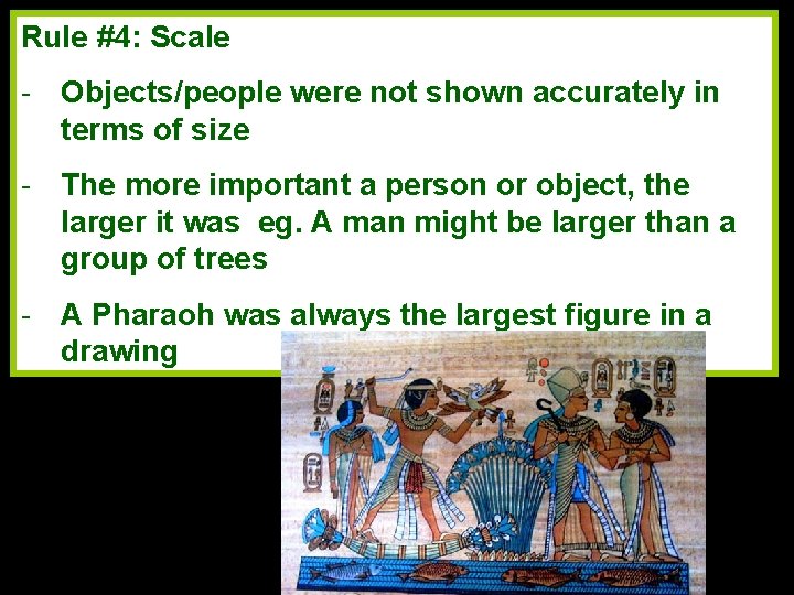 Rule #4: Scale - Objects/people were not shown accurately in terms of size -