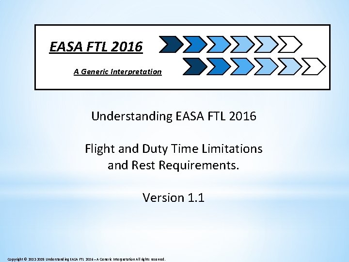 EASA FTL 2016 A Generic Interpretation Understanding EASA FTL 2016 Flight and Duty Time