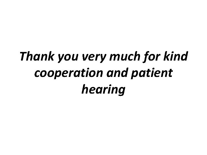 Thank you very much for kind cooperation and patient hearing 