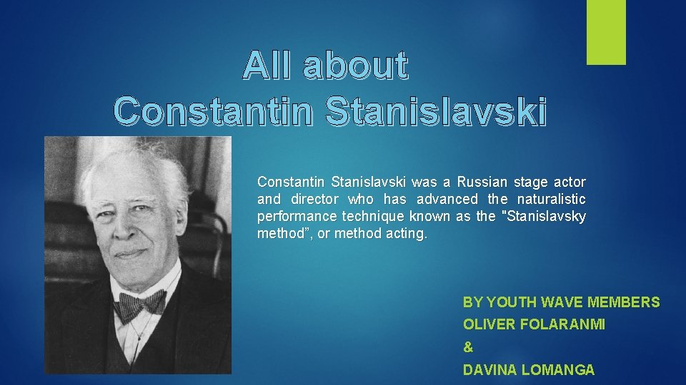 All about Constantin Stanislavski was a Russian stage actor and director who has advanced