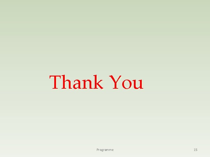 Thank You Programme 15 
