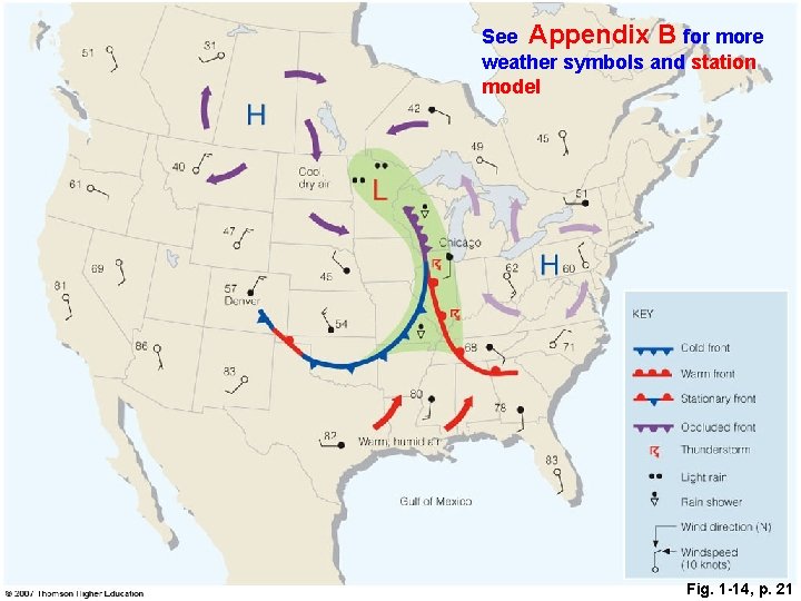 See Appendix B for more weather symbols and station model Fig. 1 -14, p.