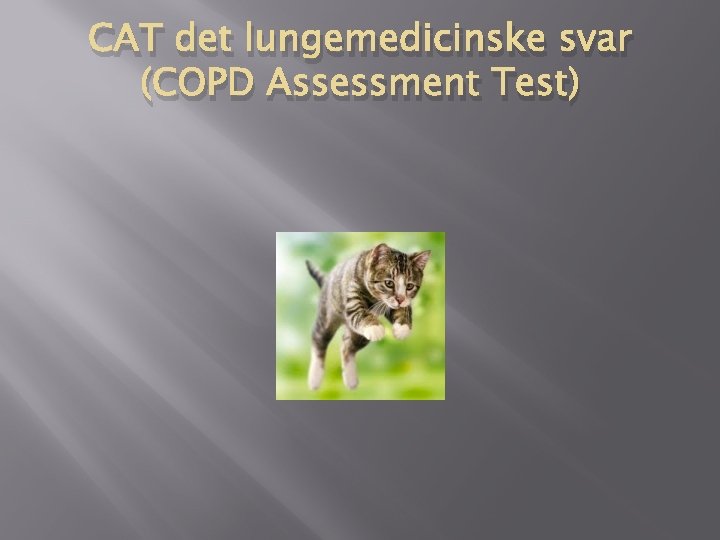 CAT det lungemedicinske svar (COPD Assessment Test) CAT det lungemedicinske svar (COPD Assessment Test)