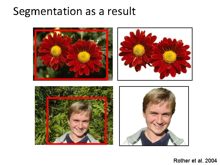 Segmentation as a result Rother et al. 2004 