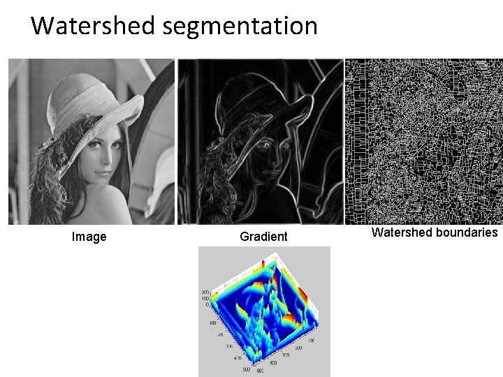 Watershed segmentation Image Gradient Watershed boundaries 
