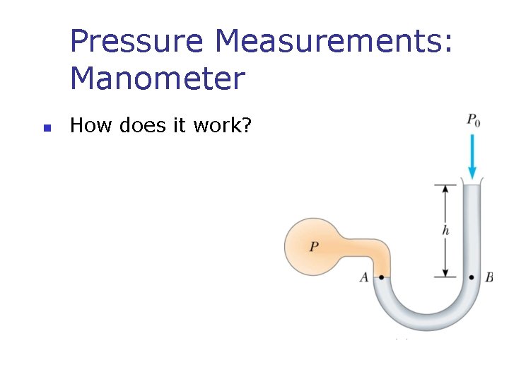 Pressure Measurements: Manometer n How does it work? 