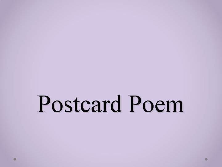 Postcard Poem 