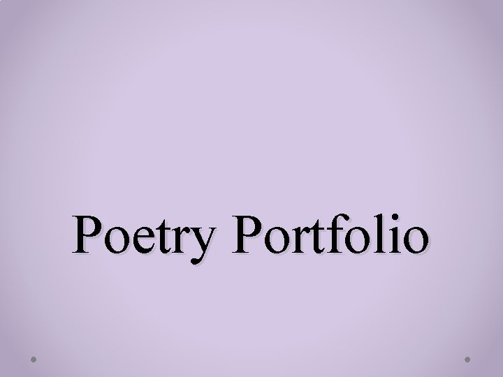 Poetry Portfolio 