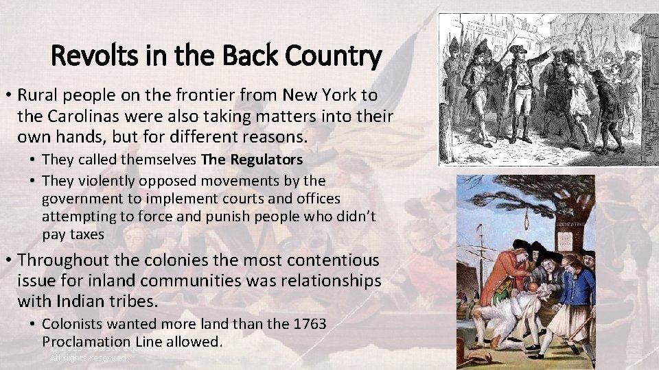 Revolts in the Back Country • Rural people on the frontier from New York