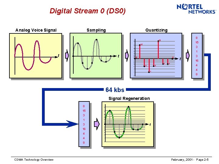 Digital Stream 0 (DS 0) Analog Voice Signal Sampling Quantizing 8 15 3 1