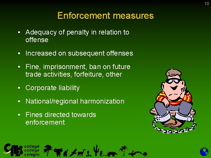 10 Enforcement measures • Adequacy of penalty in relation to offense • Increased on 10 Enforcement measures • Adequacy of penalty in relation to offense • Increased on