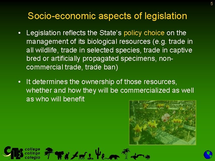 5 Socio-economic aspects of legislation • Legislation reflects the State’s policy choice on the 5 Socio-economic aspects of legislation • Legislation reflects the State’s policy choice on the