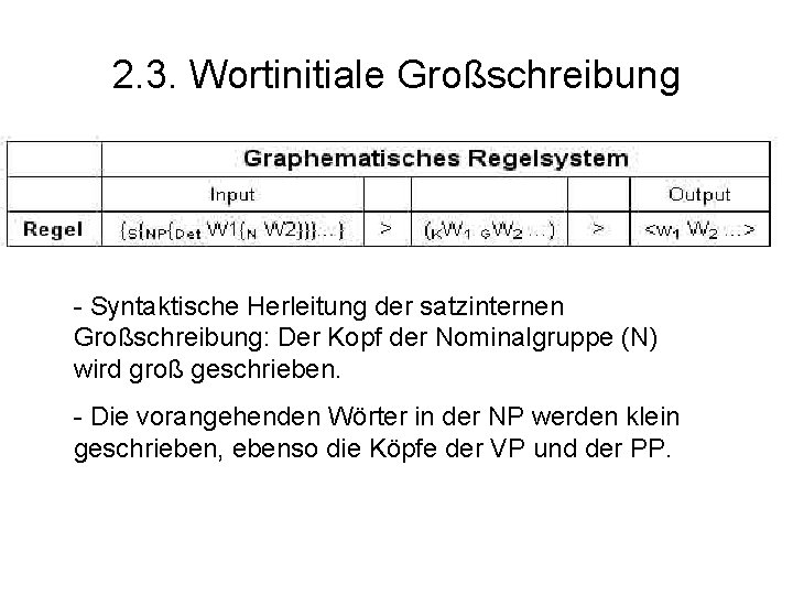 2. 3. Wortinitiale Großschreibung - Syntaktische Herleitung der satzinternen Großschreibung: Der Kopf der Nominalgruppe