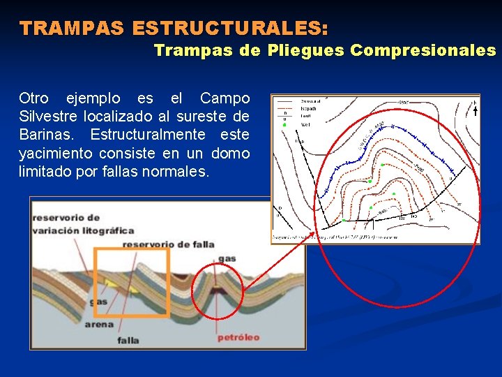 TRAMPAS ESTRUCTURALES: Trampas de Pliegues Compresionales Otro ejemplo es el Campo Silvestre localizado al TRAMPAS ESTRUCTURALES: Trampas de Pliegues Compresionales Otro ejemplo es el Campo Silvestre localizado al