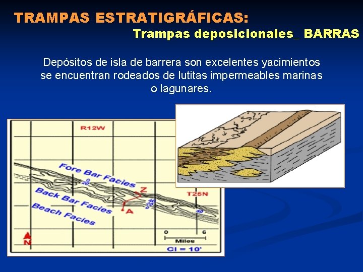TRAMPAS ESTRATIGRÁFICAS: Trampas deposicionales_ BARRAS Depósitos de isla de barrera son excelentes yacimientos se TRAMPAS ESTRATIGRÁFICAS: Trampas deposicionales_ BARRAS Depósitos de isla de barrera son excelentes yacimientos se