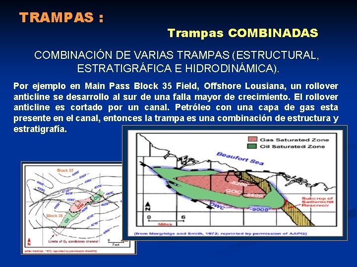 TRAMPAS : Trampas COMBINADAS COMBINACIÓN DE VARIAS TRAMPAS (ESTRUCTURAL, ESTRATIGRÁFICA E HIDRODINÁMICA). Por ejemplo TRAMPAS : Trampas COMBINADAS COMBINACIÓN DE VARIAS TRAMPAS (ESTRUCTURAL, ESTRATIGRÁFICA E HIDRODINÁMICA). Por ejemplo