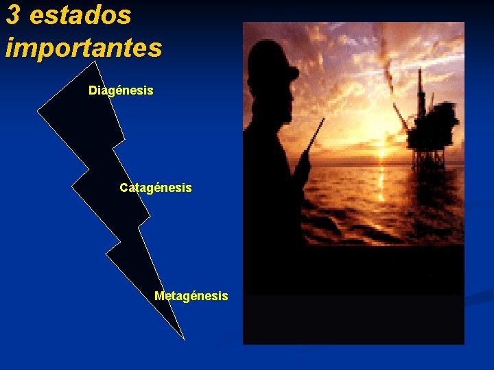 3 estados importantes Diagénesis Catagénesis Metagénesis 3 estados importantes Diagénesis Catagénesis Metagénesis