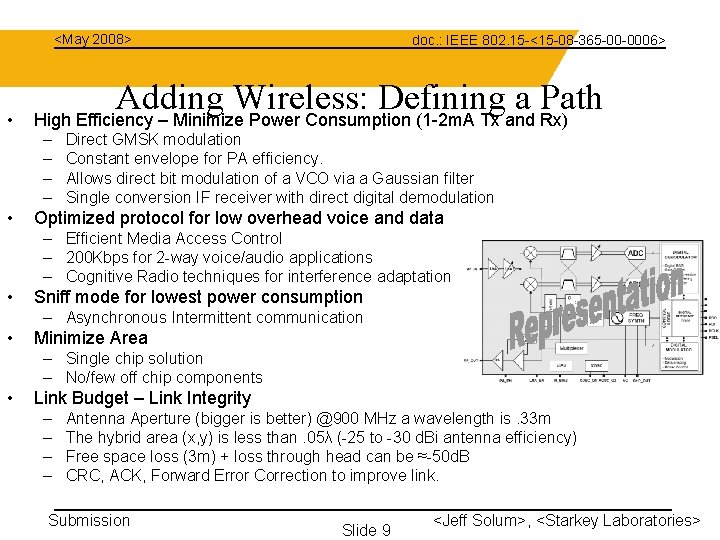 <May 2008> • Adding Wireless: Defining a Path High Efficiency – Minimize Power Consumption
