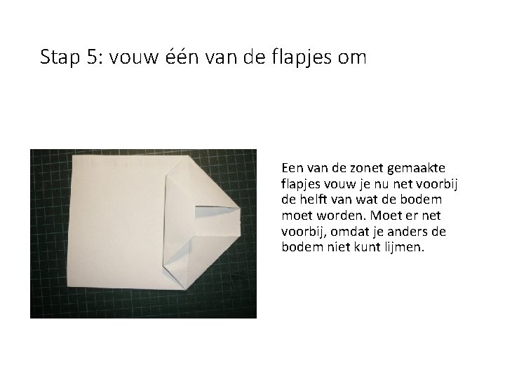 Stap 5: vouw één van de flapjes om Een van de zonet gemaakte flapjes