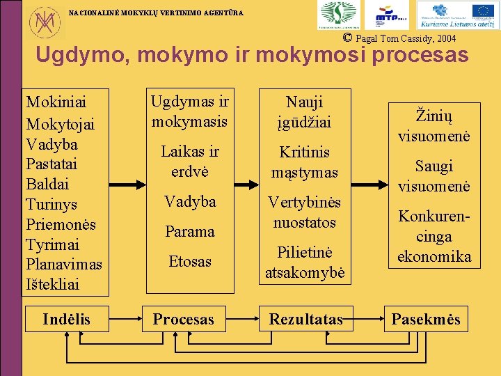 NACIONALINĖ MOKYKLŲ VERTINIMO AGENTŪRA © Pagal Tom Cassidy, 2004 Ugdymo, mokymo ir mokymosi procesas