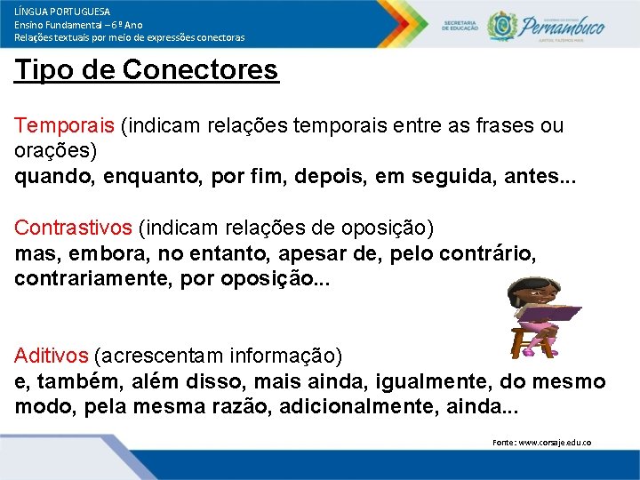 LÍNGUA PORTUGUESA Ensino Fundamental – 6º Ano Relações textuais por meio de expressões conectoras