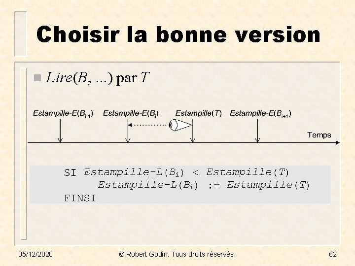 Choisir la bonne version n Lire(B, . . . ) par T 05/12/2020 ©