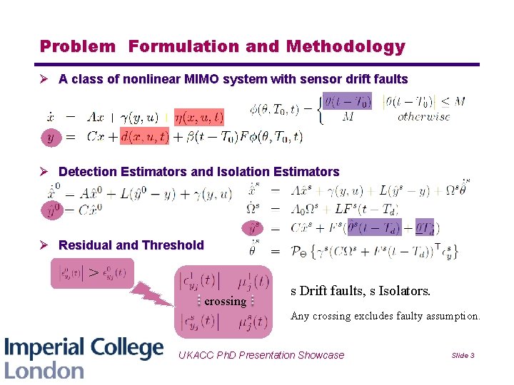 Problem Formulation and Methodology Ø A class of nonlinear MIMO system with sensor drift
