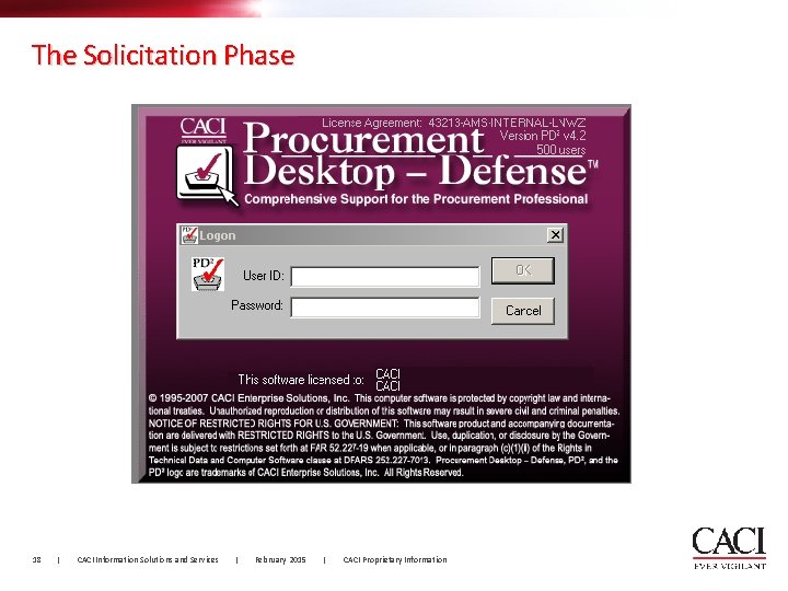 The Solicitation Phase 18 | CACI Information Solutions and Services | February 2015 | The Solicitation Phase 18 | CACI Information Solutions and Services | February 2015 |