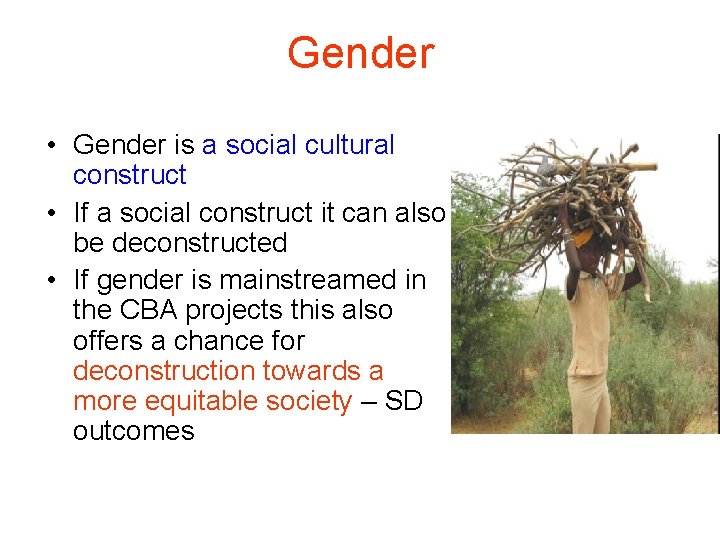 Gender • Gender is a social cultural construct • If a social construct it