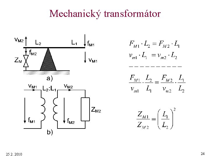 Mechanický transformátor 25. 2. 2010 24 