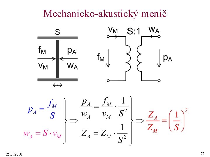 Mechanicko-akustický menič 25. 2. 2010 75 