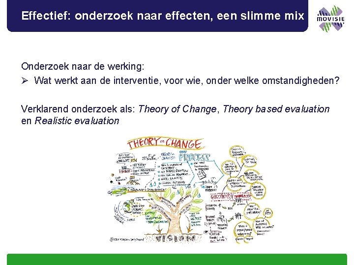 Effectief: onderzoek naar effecten, een slimme mix Onderzoek naar de werking: Ø Wat werkt