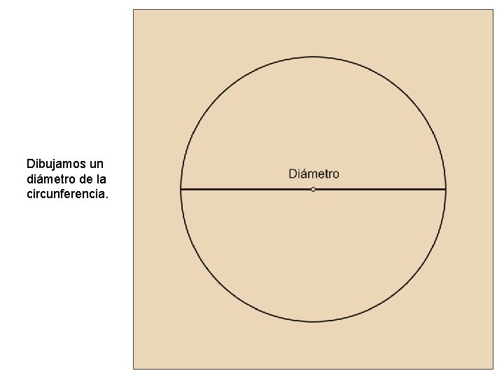 Dibujamos un diámetro de la circunferencia. 