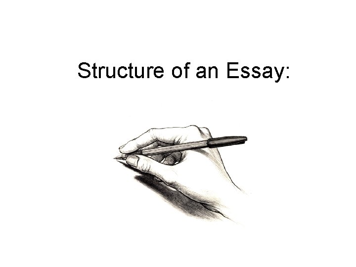 Structure of an Essay: 