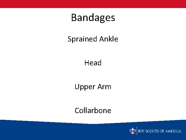 Bandages Sprained Ankle Head Upper Arm Collarbone 